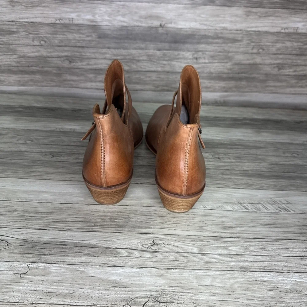 Sam Edelman Palmer Cognac Leather Cutout Ankle Booties Womens 8.5M